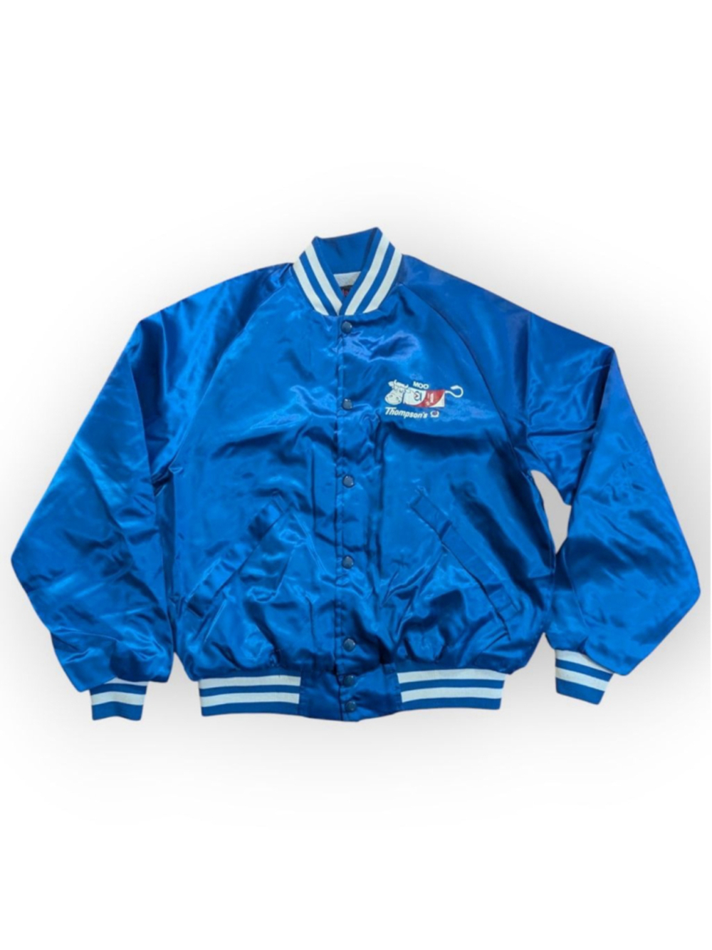 Dunbrooke Varsity Satin Jacket Blue Medium